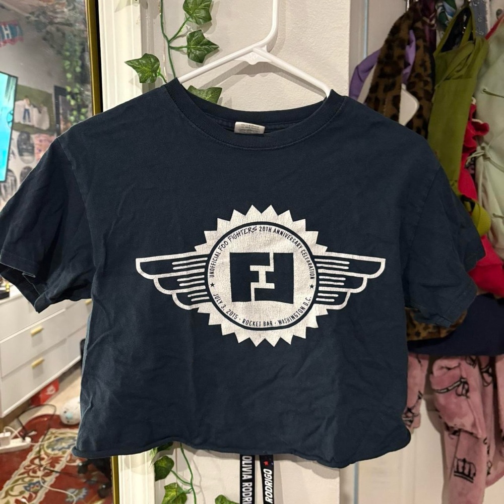 Foo Fighters navy crop top